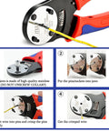 Crimping tool usage steps for 371 Piece Deutsch DT Connector Kit with waterproof automotive electrical connectors 2 to 12 pin.