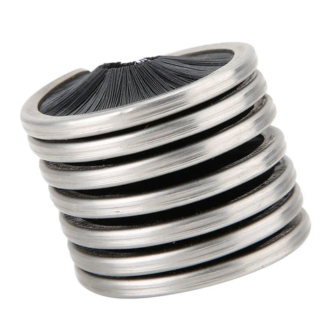 Outdoor Climbing Rope Cleaning Brush for Caving Camping and Hiking Ropes rugged cord cleaner with metal bristles close-up.