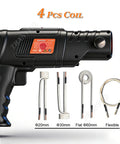 2500W Induction Bolt Heater Handheld Tool With 4 Coils And Rugged Case for quick removal, showing 4 different coil sizes.