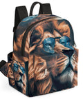 Mini Backpack Purse For Women Cute Small Daypack Soft Shoulder Bag with lion print and adjustable straps for everyday use.