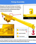 Fixing assembly of Tough As Nails Two Ton Forklift Jib Crane with safety chain and fastener for stable lifting.