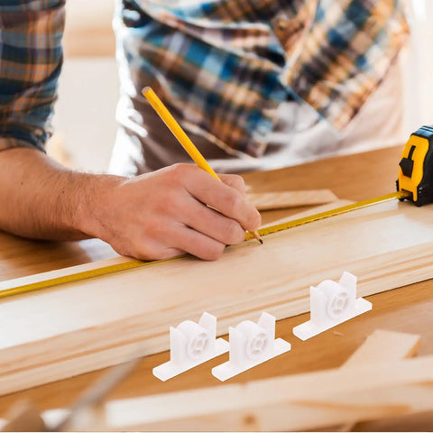 Installation of Double Roller Ball Catch Cabinet Door Latch With Spring Loaded Mechanism on wooden board, three latches in focus