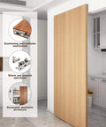 Concealed Sliding Barn Door Hardware Kit With Soft Close For 24 To 28 Inch Passage Openings installed in modern kitchen