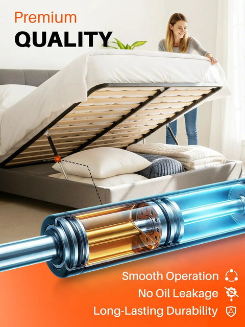 Heavy Duty 20 Inch Gas Struts For Lids And Hatches, 100 Lb Capacity used in lifting bed lid with smooth operation