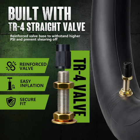 Dirt Bike Inner Tubes for 14 Inch Tires 2.50/2.75-14 and 60/100-14 2 Pack, Fits Dirt Bikes, Pit Bikes, Mini Dirt Bikes and Electric Dirt Bikes, Apollo SSR Compatible, Easy Install, Heavy Duty Tubes for Rugged Trails. TR-4 straight valve tube