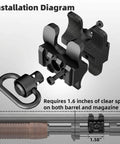 Installation diagram of Tactical Shotgun Barrel Clamp Mount With QD Sling Swivel And Picatinny Rail Flashlight And Sling Mount