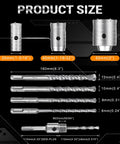 8 Piece Masonry Hole Saw Kit For Concrete And Brick 2 Inch Core Bits With Carbide Tungsten Steel Blades size chart