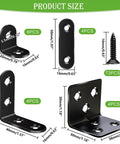Heavy Duty L Shaped Shelf Brackets Set In Black Stainless Steel Beefy Corner Braces For Wood Furniture And Cabinets 96 Pack
