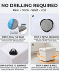 Step-by-step guide for Top Shelf Heavy Duty Self Adhesive Caster Wheels Four Pack with instructions for installation.