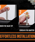 Steps to use Brass No Fuss Presta To Schrader Valve Adapters Set Pack Of 5 With 10 Caps For Bikes, E-Bikes, And E-Scooters