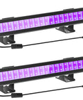 Two Pack LED Black Light Bar Set for Glow Parties IP65 Waterproof Ultraviolet Lights 385 to 400 Nm for Bedrooms and Stage