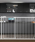 Ultra Wide Walk Through Baby Gate 37.4 Inches Tall For Stairs And Doorways, Pressure Mounted Safety Gate in kitchen