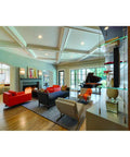 Modern living room featuring Upgrade Recessed Lighting With A Six Pack Of Indoor Outdoor LED Retrofit Trim Can Lights In 5 Inch And 6 Inch Sizes