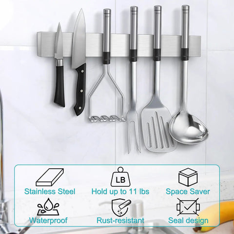 Heavy Duty Magnetic Knife Strip Wall Mount Holder For Fridge And RV Kitchens Ultra Strong Knife Magnet Bar Tool Rack Metal 12 Inch