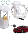 Electric Fuel Pump Module With Sending Unit Plug And Play For 2005 Through 2015 Dodge Challenger Charger Magnum And 300 Models Left Driver Side And Right Passenger Replaces 5136023 5136022 E7192M E7264A with red car