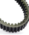 Top Tier Motorcycle Transmission Drive Belt For Kymco Ak550 Motorbike Gear Replacement showing rubber teeth and durable material.