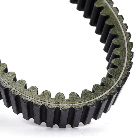 Top Tier Motorcycle Transmission Drive Belt For Kymco Ak550 Motorbike Gear Replacement showing rubber teeth and durable material.