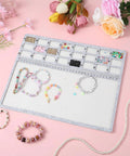 Solid Felt Beading Mat Featuring Sweet Non Slip Flocking Independent Grids Plus Centimeter Tracker For Jewelry Making with assorted beads and bracelets.