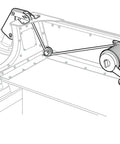 Illustration of heavy duty anchor lift system for boats that drops lifts and stores your anchor easily, installed at bow with nylon wheels.