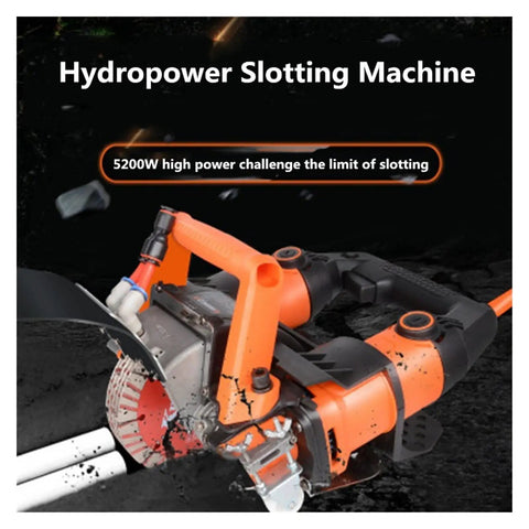 Badass 5200W Electric Wall Chaser Powers Through Brick Concrete And Tile While Dishing Out Hella Precise Grooves Fast With Laser Tracking And Slick Depth Tweaks, close-up view showing the saw and blade.