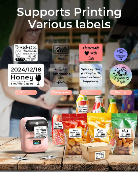 No Sweat Portable Thermal Label Printer With Crisp Built In Display And Smartphone App Hookup For Home And Small Business Quick Print Name Tags Price Stickers Cable Wraps Jewelry Cards Up To Fifty Millimeters Wide