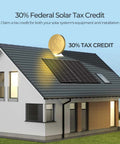 House with rooftop installation of 320W Monocrystalline Solar Panels 2 Pack For 12 24V Off Grid Systems Rooftop Home RV Boat High Efficiency