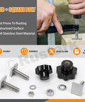24Pcs M8 T Track Bolt Adapter Kit With 7 Star Knobs Nuts And Washers For Roof Rack Rails Rail Carrier Bracket And Roof Box Made From 304 Stainless Steel Durable Hardware Set components on display