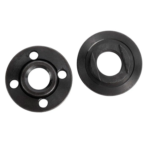 Angle Grinder Flange Wrench And Six Flange Nuts Kit 5/8-11 in black durable steel shown in close-up
