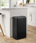 GarbagePro 13 Gallon Rectangular Trash Can With Hands Free Motion Sensor Battery Powered Matte Black Finish in kitchen