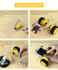 Assembly process of 2WD Robot Car Chassis Kit With TT Motors Battery Box Clear Acrylic Chassis And Two Wheels For DIY Robotic Projects Compatible With Arduino Raspberry Pi Jetson Awesome For Education Prototyping And Sensor Tutorials