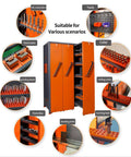 Heavy Duty CNC Tool Storage Cabinet With BT40 CAT40 Tool Holder Rack Vertical Drawer Organizer For Warehouses And Machining Centers Durable SPCC Steel Construction Waterproof And Scratch Resistant 210 Cap. open cabinet with CNC toolholders and storage drawers