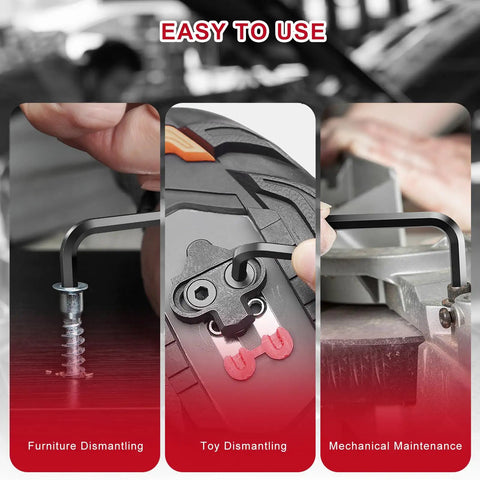 35 Piece Allen Wrench Set With Metric And Standard Hex Keys, Chrome Vanadium Steel, Black Oxide Finish, Durable Heavy Duty Tool Kit For Mechanical, Automotive, And Home Projects, Includes 0.7mm Through 10mm And 0.028 Inch Through Three Eighths Inch Sizes. easy to use for furniture, toy, and mechanical repair