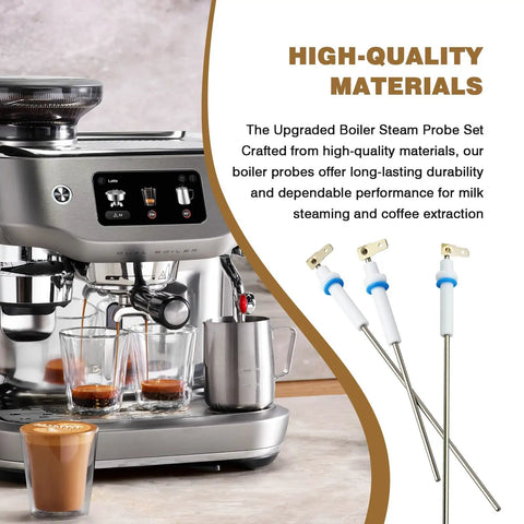 Hardcore Upgraded Boiler Steam Probe Set That Drops Straight Into Breville Sage Dual Boiler And Oracle Machines For Ridiculously Creamy Froth No Sweat At All, three stainless steel probes.