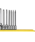 SAE Ball Hex Insert Socket Bit Set 7 Piece Chrome Medium Length Rugged Pro Grade Alloy Steel S2 Bits Heat Treated in holder