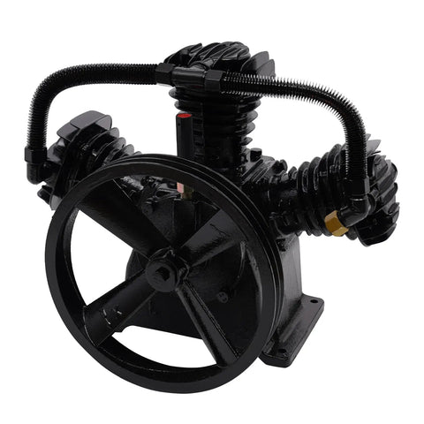Heavy Duty 4 HP Electric Air Compressor Pump Head, 115 PSI, 3-Cylinder Cast Iron Design With Integrated Air Filter And Mufflers. High Performance Portable Air Tool For Industrial Machinery, Electronics Projects, And Various Equipment Applications, Built