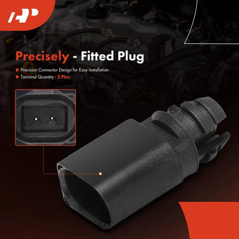 A-Premium air temperature sensor for VW/Audi; black plastic unit with 2-pin plug