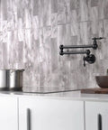 Bronze Pot Filler Faucet Wall Mount With Dual Swing Joints And 24 Inch Extension Oil Rubbed Bronze Finish Water On Demand For Stove Top