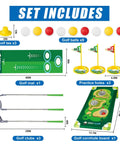 Toddler Golf Club Set With Retractable Metal Shaft And Upgraded Grooved Design, Durable Aluminum Build For Indoor And Outdoor Play