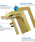 Brushed Gold Bathroom Faucet For One Hole Sink Go-To Brass Vanity Faucet With Pop-Up Drain Lead-Free Single Hole Design