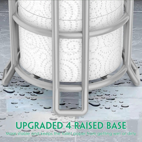 Freestanding Toilet Paper Holder With Storage Shelf Metal Tissue Roll Dispenser 4 Raised Feet Keeps Rolls Clean And Dry
