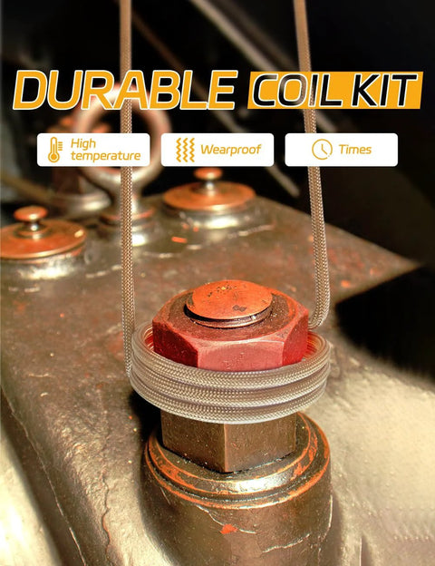 Solary magnetic induction heater coil kit, 7 coils, braided metal wires around a bolt