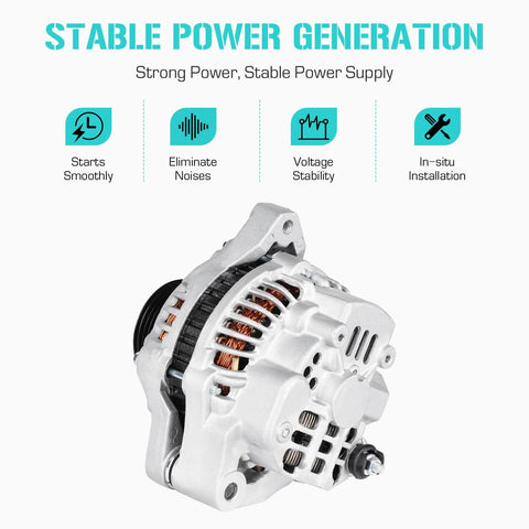 New Plug And Play Alternator Replacement For 2001-2005 1.7L Sedans Direct Fit No Fuss With 400-48035 shown with product features