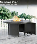 48 Inch Round Propane Fire Pit Tabletop Outdoor Heater With Auto Ignition 55000 BTU CSA Certified in a backyard setting