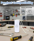 Heavy Duty 60UF Motor Capacitor For 2HP 1 Phase 208-230V 60Hz 1700RPM Rotary Forward Auto Lift Power Units Built To Last Top Notch Start Up And Smooth Run Performance shown with tools in workshop.