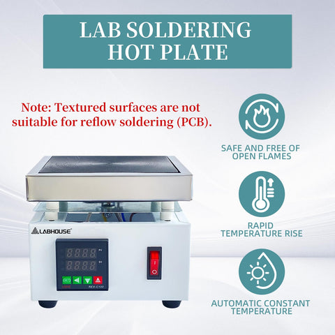 Digital Cast Iron Lab Hot Plate 110V 1000W With Microcomputer Control 120x120mm Heating Surface Safe Insulation Preheat Welder