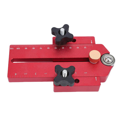 Thin Jig Table Saw Guide Pro Grade With Secure Lock Design for precise crosscuts and repeatable cuts, adjustable red guide.