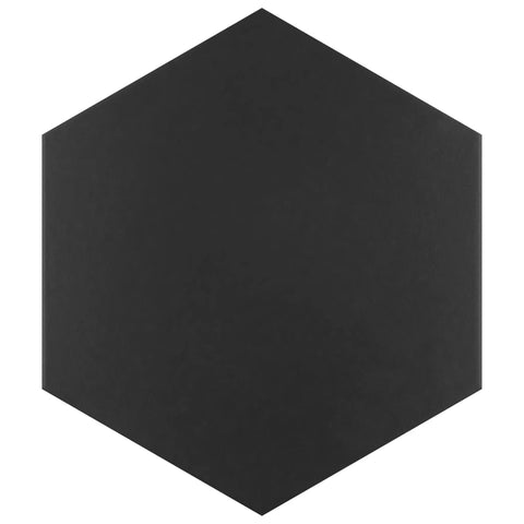 Apini Hex Matte Black Porcelain Tile For Floors And Walls 9 One Eighth By 10 One Half Inches Glazed Low Sheen Finish Grade 1
