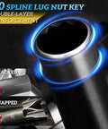 10 Spline Lug Nut Socket Kit For Bimecc 10 Spline Lug Nuts And Bolts Replacement Key with reinforcement and cracked socket detail