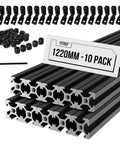 48 Inch Aluminum Extrusion Profile for 3D Printers and CNC DIY, 10-pack, 2020 Upgraded High Strength European Standard T Slot Linear Rail Guide