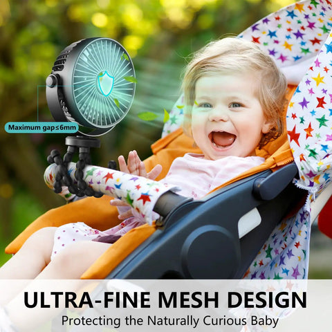 Mini Handheld Portable Fan With Flexible Tripod Clip On For Stroller Car Seat Bed Desk And Travel USB Or Battery Powered